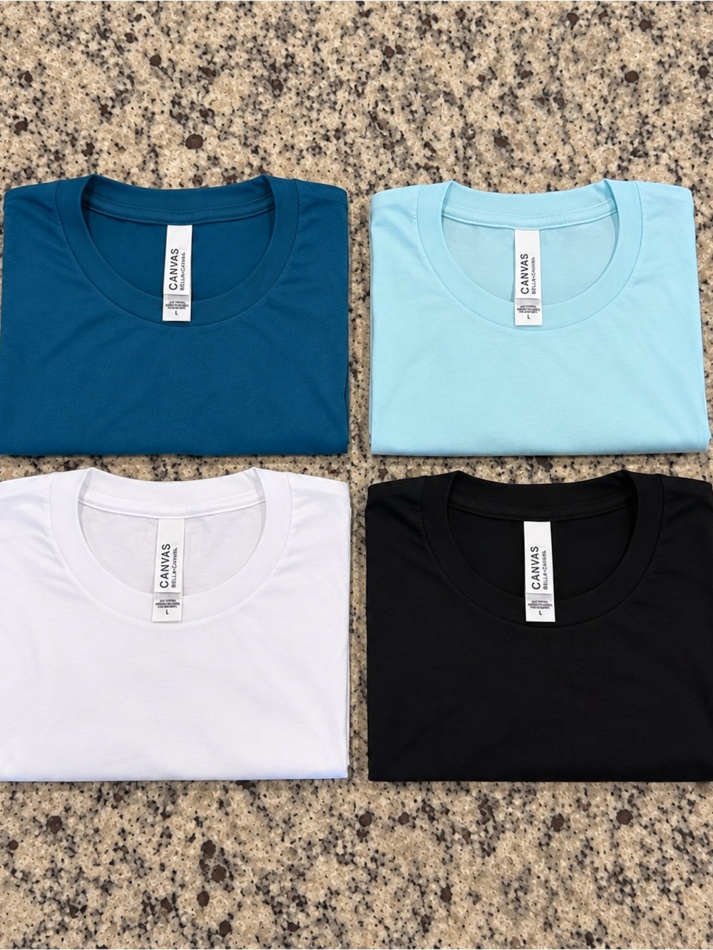 Bella+Canvas unisex t shirt bundle size large teal white black light blue new